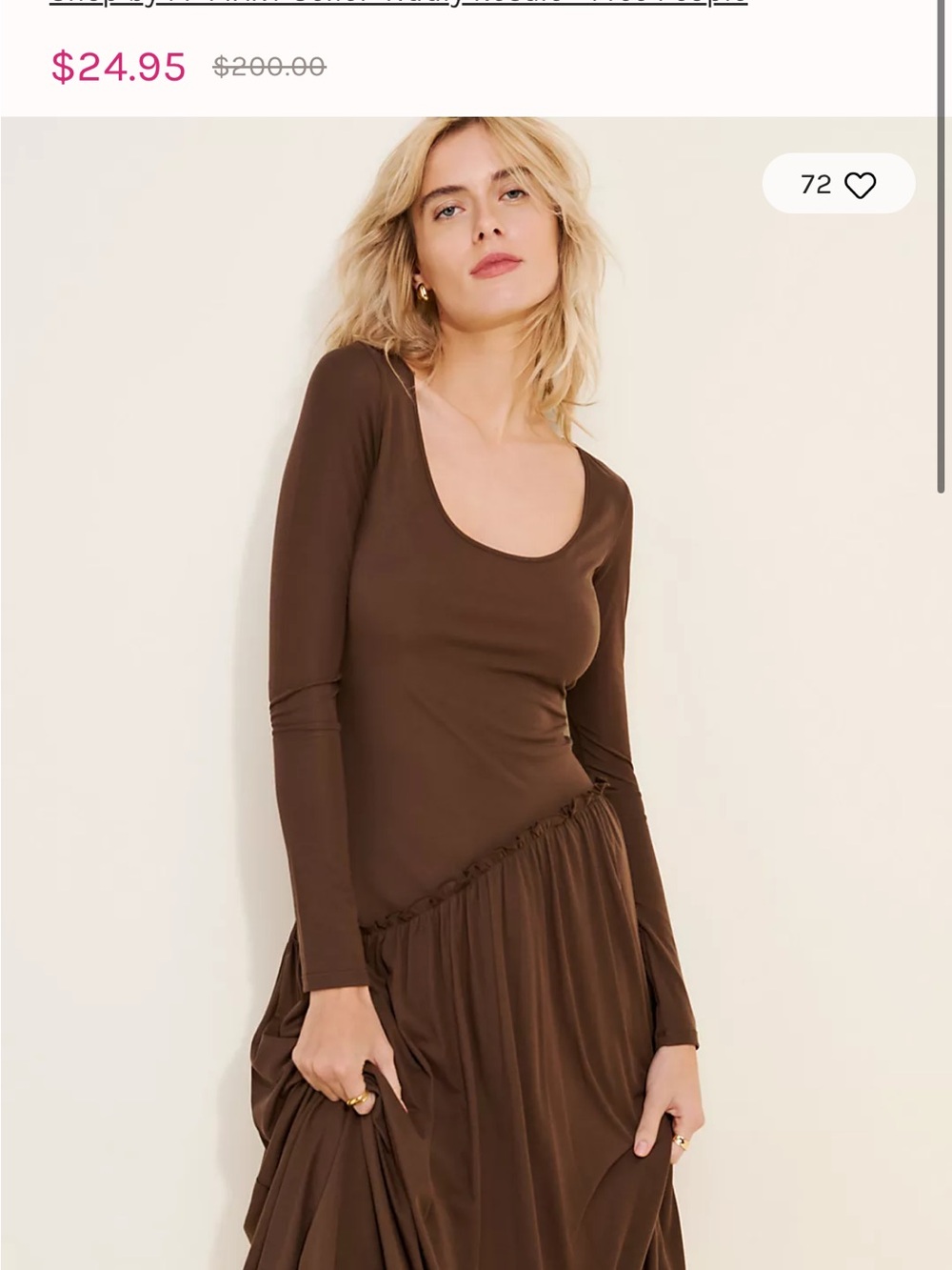 Saemdi Jeanette Chocolate Drop-Waist Midi Dress - Picture 2 of 12
